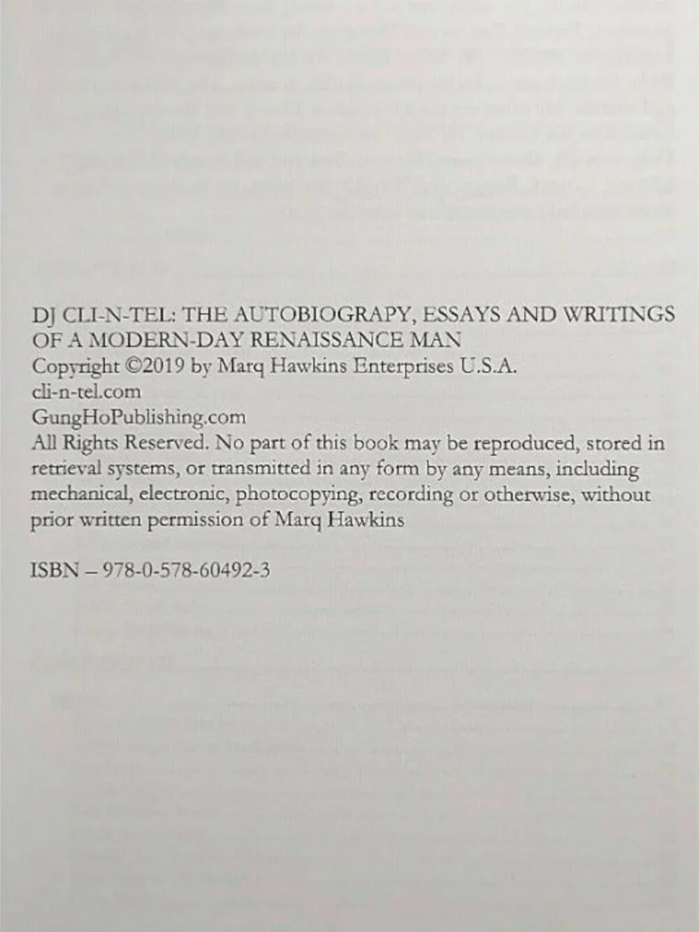 DJ Cli-N-Tel Signed Autobiography Paperback Book World Class Wreckin Cru